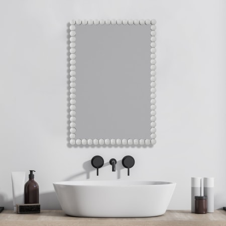 Uttermost Serna 21" W x 30" H Transitional Rectangular Framed Bathroom Wall Mirror Matte White