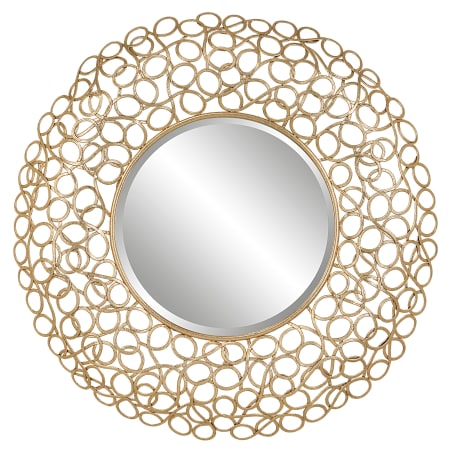 Uttermost Swirl 21" Diameter Circular Framed Bathroom Mirror Gold Leaf