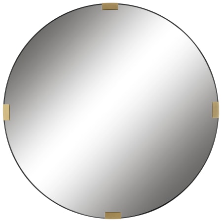 Uttermost CLIP 42-1/2" Diameter Circular Framed Bathroom Mirror Satin Black