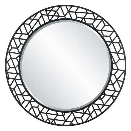 Uttermost Mosaic 40" Diameter Circular Framed Accent Mirror Satin Black