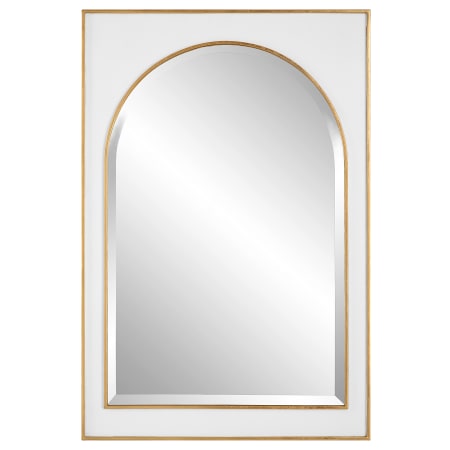 Uttermost Crisanta 25" W x 37-1/2" H Arched / Rectangular Framed Bathroom Mirror Gloss White