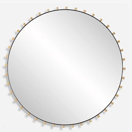 Uttermost Cosmopolitan 37-3/8" Diameter Circular Flat Accent Mirror Gold