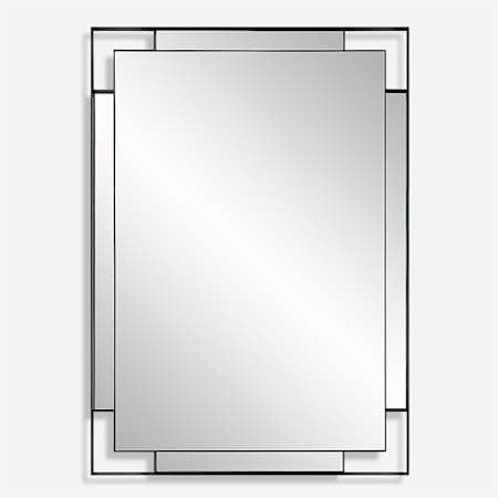 Uttermost Stellan 27-3/4"W x 39-5/8"H Circular Flat Accent Mirror Black