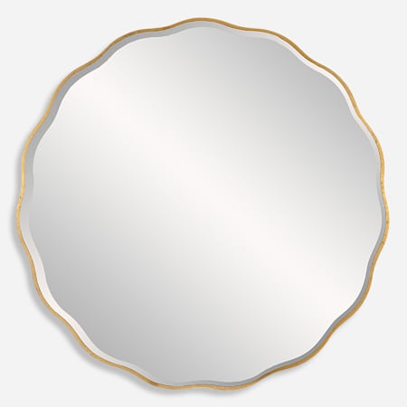 Uttermost Aneta 60" Diameter Circular Beveled Accent Mirror Gold