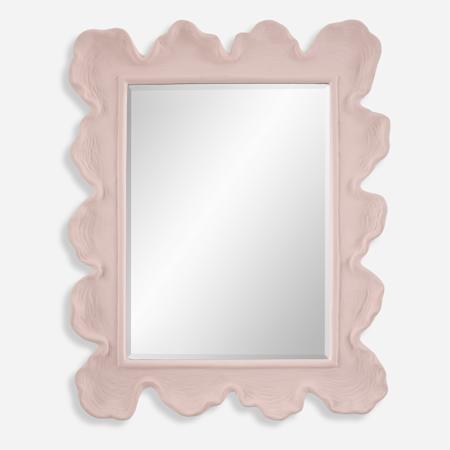 Uttermost Sea 27-1/8"W x 34-1/4"H Rectangular Beveled Accent Mirror Pink