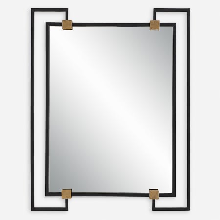 Uttermost Ivey 32-1/2" W x 42" H Square Framed Bathroom Mirror Black Iron