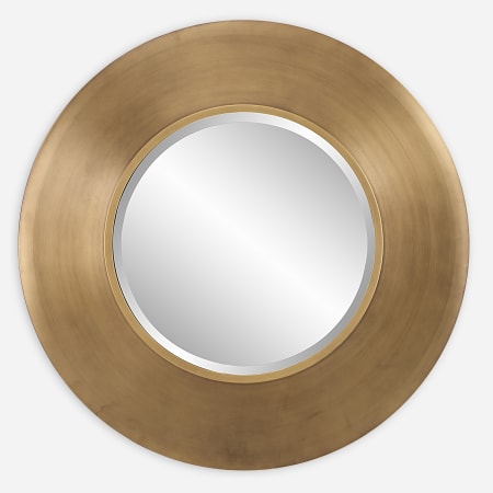 Uttermost Contessa 29-1/2" Diameter Circular Framed Bathroom Mirror Antiqued Gold