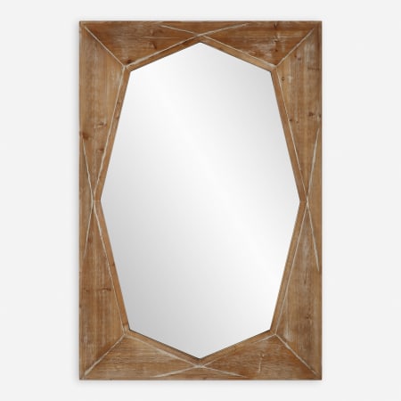 Uttermost Marquise 35-1/2" W x 52-1/4" H Geometric Framed Bathroom Mirror Natural Wood