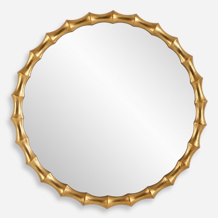 Uttermost Nacala 39-3/8" Diameter Circular Framed Bathroom Mirror Antiqued Gold