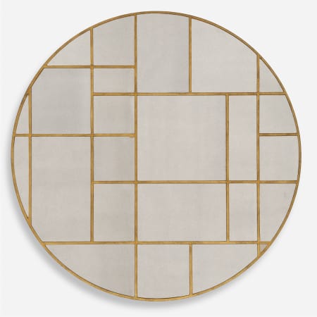 Uttermost Geometric 45" Diameter Circular Framed Bathroom Mirror Gold