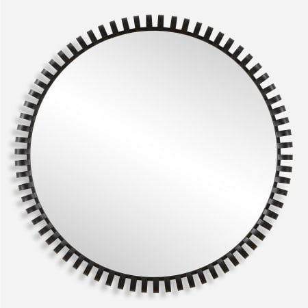 Uttermost Corona 50" Diameter Circular Framed Bathroom Mirror Black