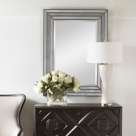 Uttermost 35" W x 47" H Rectangular Framed Bathroom Mirror Burnished Silver