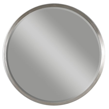 Uttermost Serenza 42" Diameter Circular Framed Bathroom Mirror Silver Leaf