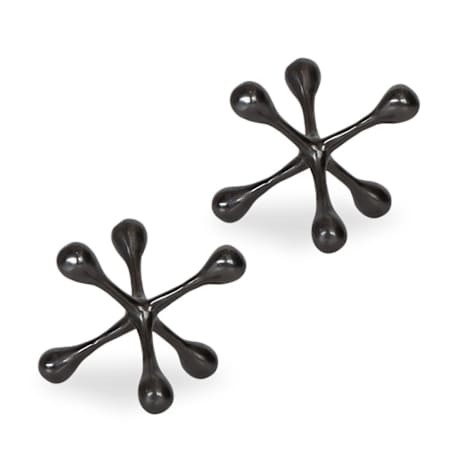 Uttermost Harlan 5-1/2" Tall Aluminum Abstract Table Statue - Set of 2 Black Nickel