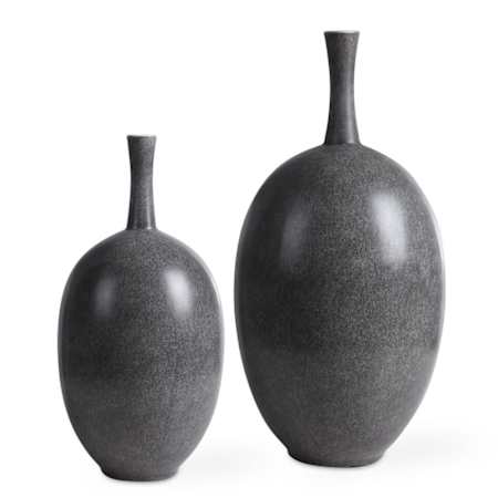 Uttermost Riordan 19-3/4" Tall Ceramic Vase - Set of 2 Black / White