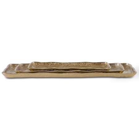 Uttermost Artisan 24" Wide Aluminum Trays - Set of 3 Antique Gold