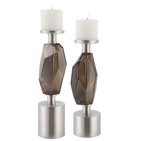 Uttermost Ore Glass Votive Candle Holder - Jim Parsons - Set of 2 Silver