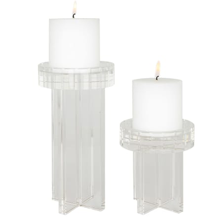 Uttermost Crystal Candlesticks by Renee Wightman - Set of 2 White
