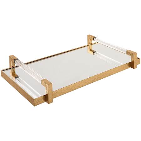 Uttermost Deki 23-3/4" Wide Acrylic and Iron Tray Gold / Clear