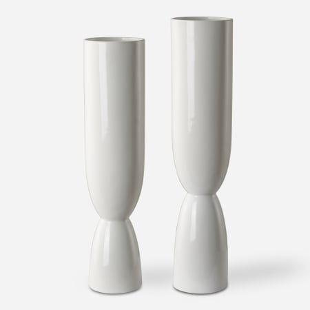 Uttermost Kimist 20" Tall Ceramic Vase White