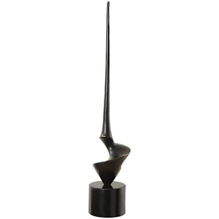 Uttermost All Twisted 20-3/4" Tall Cast Iron and Marble Abstract Table Statue Black / Aged bronze