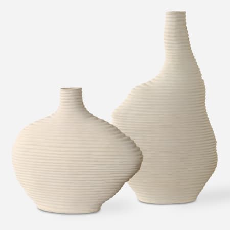 Uttermost Duostacked Ceramic Decorative Vases - Set of 2 Cream
