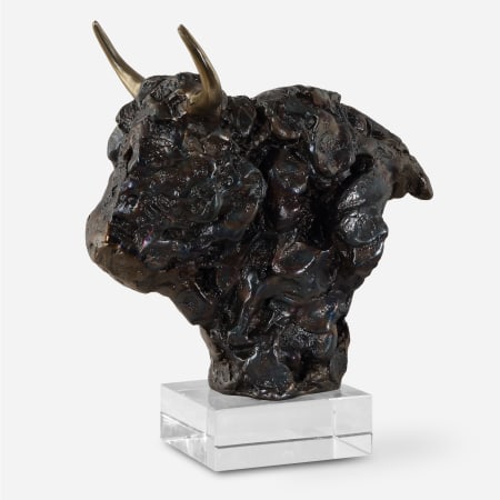 Uttermost Bison Cast Iron Animal Bust Sculpture Bronze
