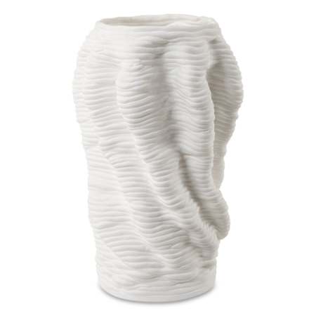 Uttermost Stratified 13-3/4" Tall Ceramic Vase Matte White