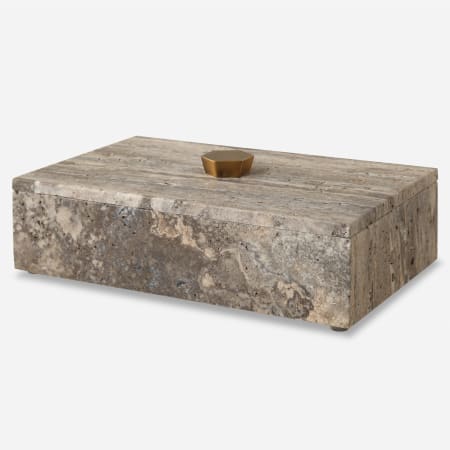 Uttermost Griseus 10" Wide Travertine Decorative Box Gray