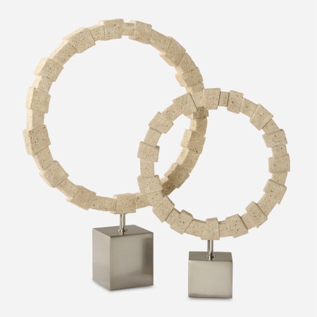 Uttermost Ivory Fusion Resin Stone Rings Sculpture - Set of 2 Ivory