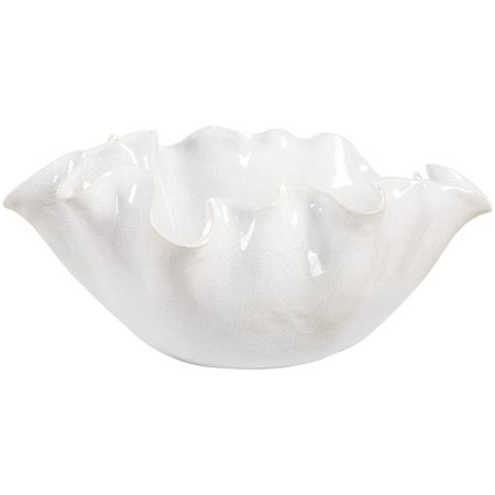 Uttermost Ruffle Bloom 15-1/2" Wide Ceramic Decorative Bowl White