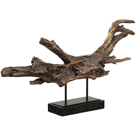 Uttermost Gilded Branch 13" Tall Metal and Polyresin Nautical and Ocean Table Statue Dark Brown