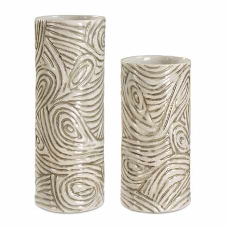 Uttermost Timber 16" Tall Ceramic Vases - Set of 2 Earthy Tones
