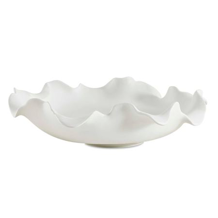 Uttermost Wave Crest 20" Wide Earthenware Decorative Bowl White
