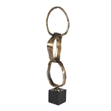 Uttermost Loopform 21" Tall Aluminum and Marble Abstract Sculpture Black / Brass
