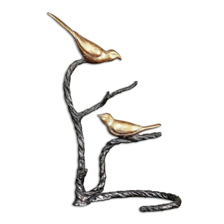 Uttermost 19" Tall Bird Figurine Wrought Iron / Gold