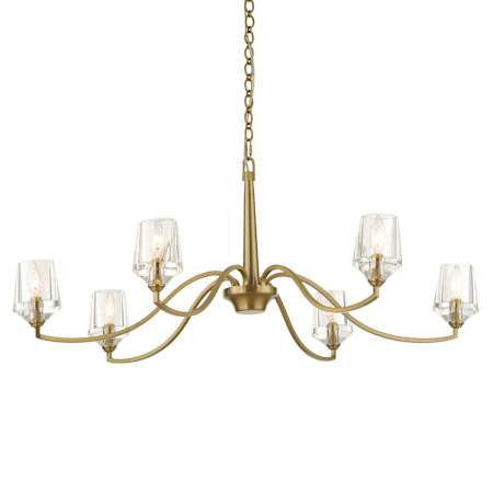 Uttermost Barcelona 6 Light 40" Wide Crystal Candle Style Chandelier Natural Brass