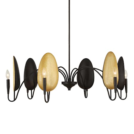 Uttermost Warwick 6 Light 42" Wide Taper Candle Style Chandelier Black / Gold