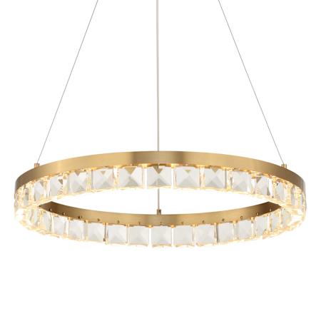 Uttermost Segovia 28" Wide LED Crystal Ring Chandelier Warm Brass