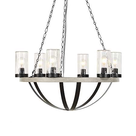 Uttermost Edgecomb 6 Light 30" Wide Chandelier Black