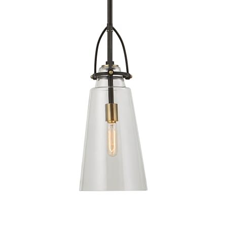 Uttermost Saugus 8" Wide Mini Pendant - Black / Brass Black / Brass
