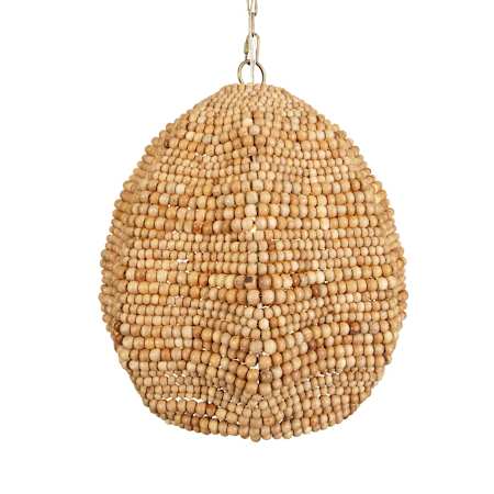 Uttermost Kauri 18" Wide Wood Pendant Antique Brass