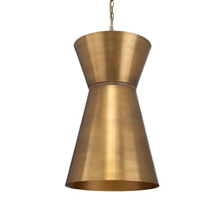 Uttermost Crocker 15" Wide Pendant with Wood Accent Antique Brass