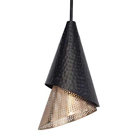 Uttermost Apollo 10" Wide Mini Pendant Matte Black / Matte Gold