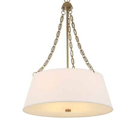 Uttermost Andalucia 4 Light 24" Wide Pendant with Linen Shade Matte Brushed Gold