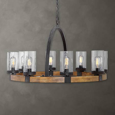 Uttermost Atwood 8 Light 39" Wide Wood Pendant Multi-Colored