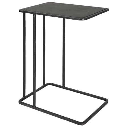 Uttermost 12" Wide Iron, Plywood, and Stone End Table Black