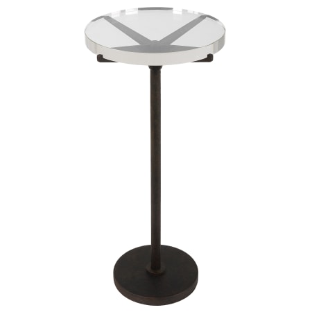 Uttermost Forge 12" Wide Crystal Top and Metal Accent Table Black