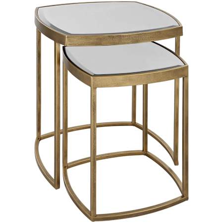 Uttermost Vista 2 Piece Iron Accent Table Set Antique Gold