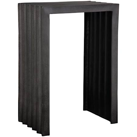 Uttermost In The Groove 16" Wide Aluminum Accent Table Antique Nickel